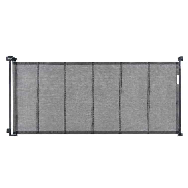 VEVOR VEVOR Retractable Gate Black Plastic Wall Mounted Pet Gate