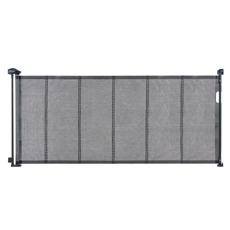 VEVOR VEVOR Retractable Gate Black Plastic Wall Mounted Pet Gate