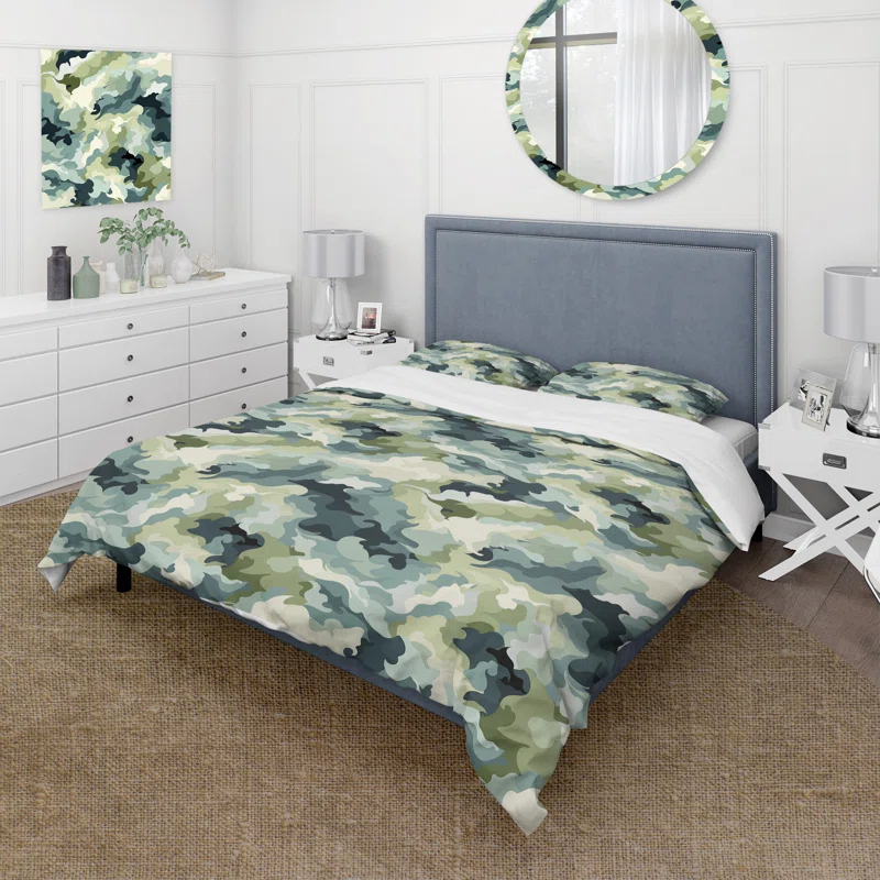 Juriaan Zen Retreat Serene Camouflage - Camouflage Duvet Cover Set - Microfiber Polyester