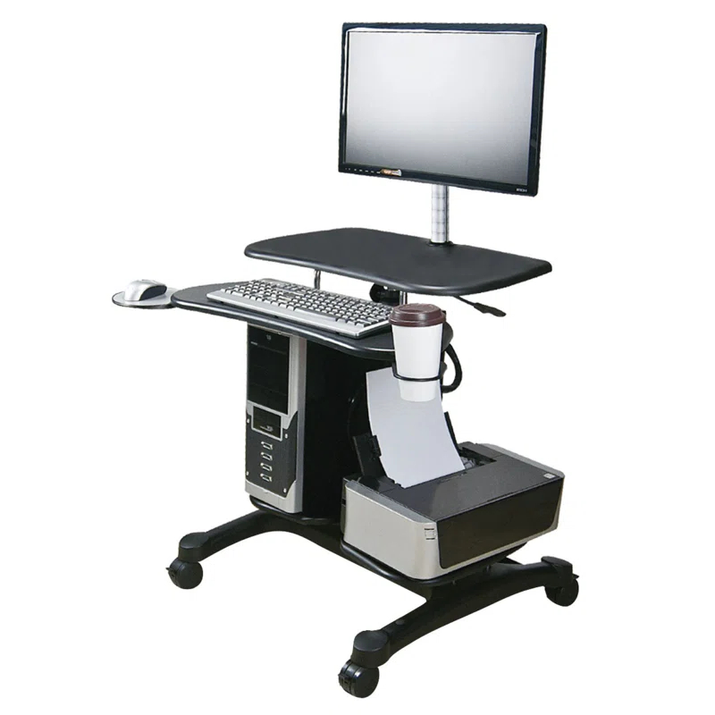 Aidata U.S.A 27.56'' H x 25.2'' W Laptop Cart with Wheels