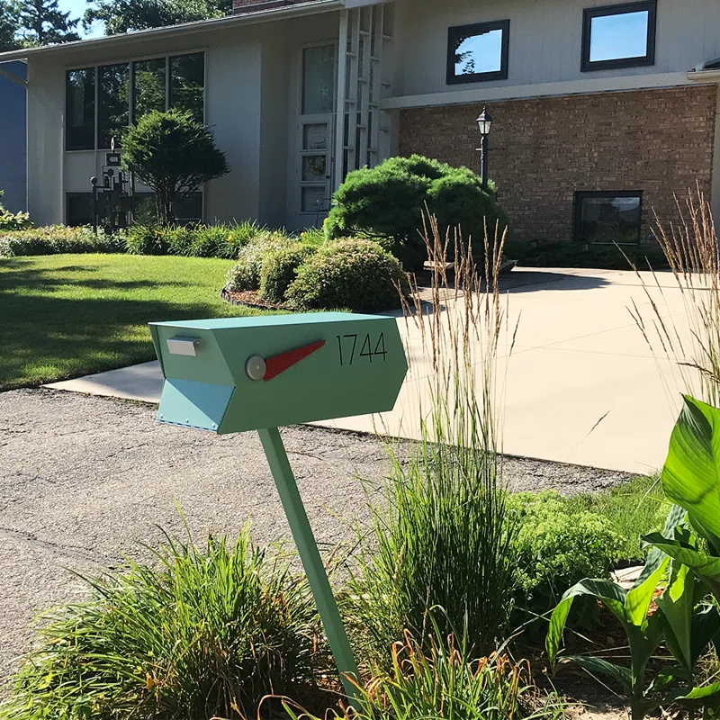 Modern Post Mounted Mailbox