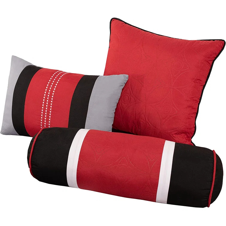 Chezmoi Collection Upland Patchwork 7 Piece Comforter Set