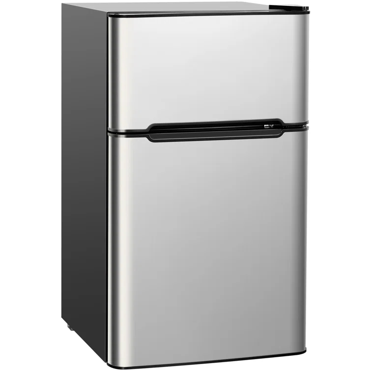 Costway Costway 3.2 Cubic Feet Portable Freestanding Mini Fridge with Freezer