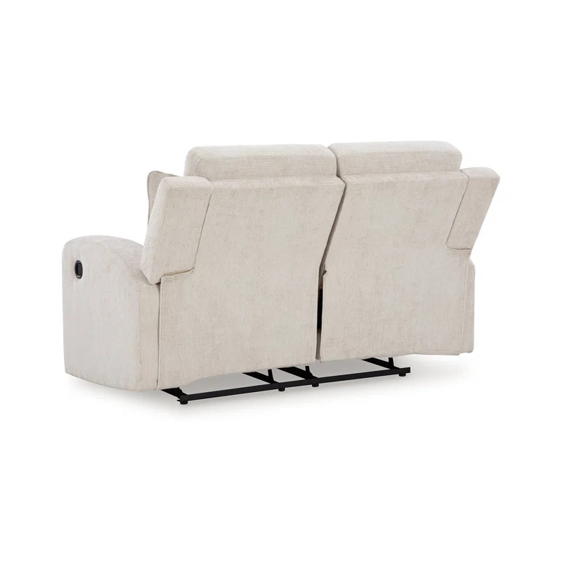 Benjara Genna Manual Recliner Loveseat, Polyester, 2 Pillow 64 Inch