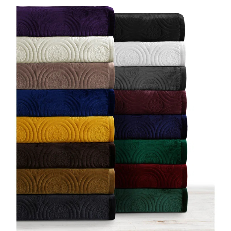Tribeca Living Capri Velvet Quilt Set