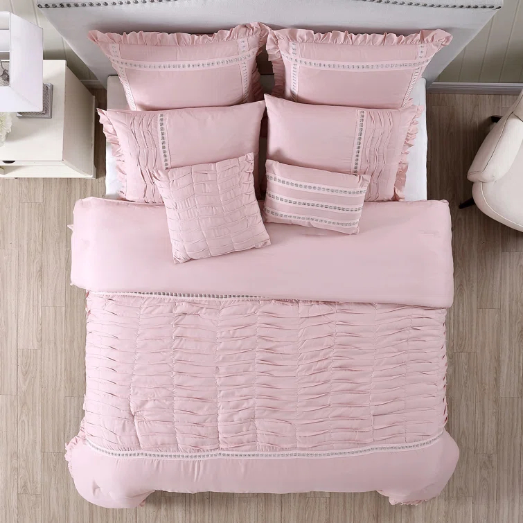 Amrapur Overseas Inc. Modern Threads Antonella 8-Piece Pleated Comforter Set