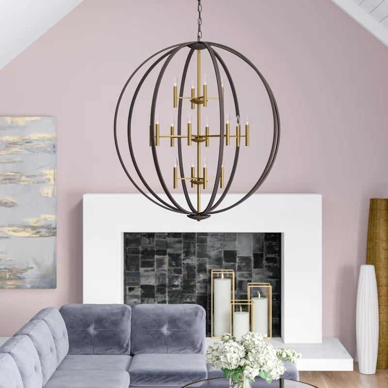 Hinkley Euclid 12 - Light Candle Style Globe Chandelier