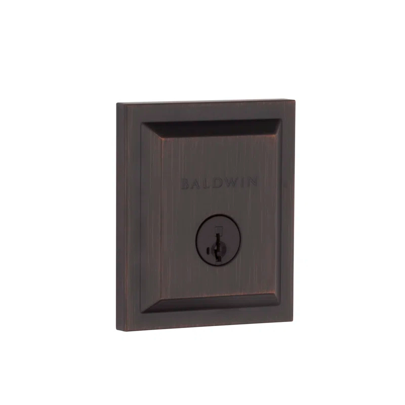 Baldwin 380SLB11PSMTCPRCAL Torrey Pines 380 Rectangular Low Profile Single Cylinder Deadbolt with SmartKey