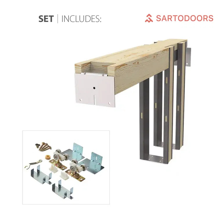 SARTODOORS Felicia Clear Glass Sliding Closet White Doors