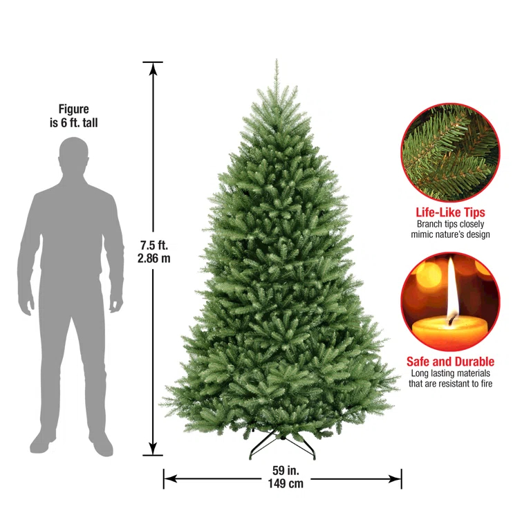 7 1/2' Tree con Bisagras de Abeto Dunhill
