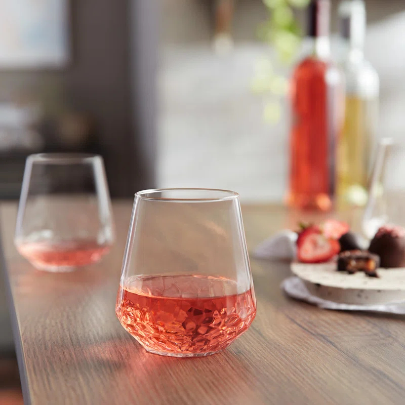 Libbey Hammered Libbey Base All-Purpose Stemless Wine Glasses (Set of 8)