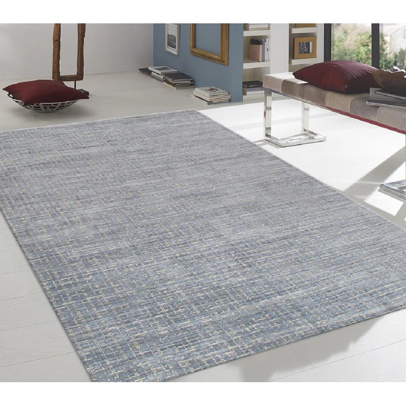 Pasargad Slate Hand Knotted Viscose Rug