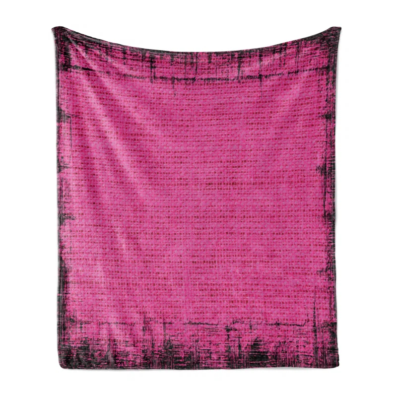 Ambesonne Ambesonne Magenta Fleece Throw Blanket Futuristic Grungy Murky Fuchsia Pink