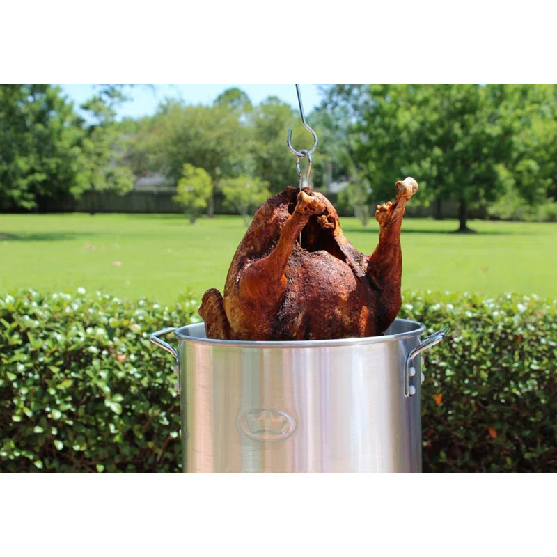 King Kooker King Kooker 30 Qt. Aluminum Turkey Pot with Drain Spigot, Lid, Lifting Rack, and Lifting Hook