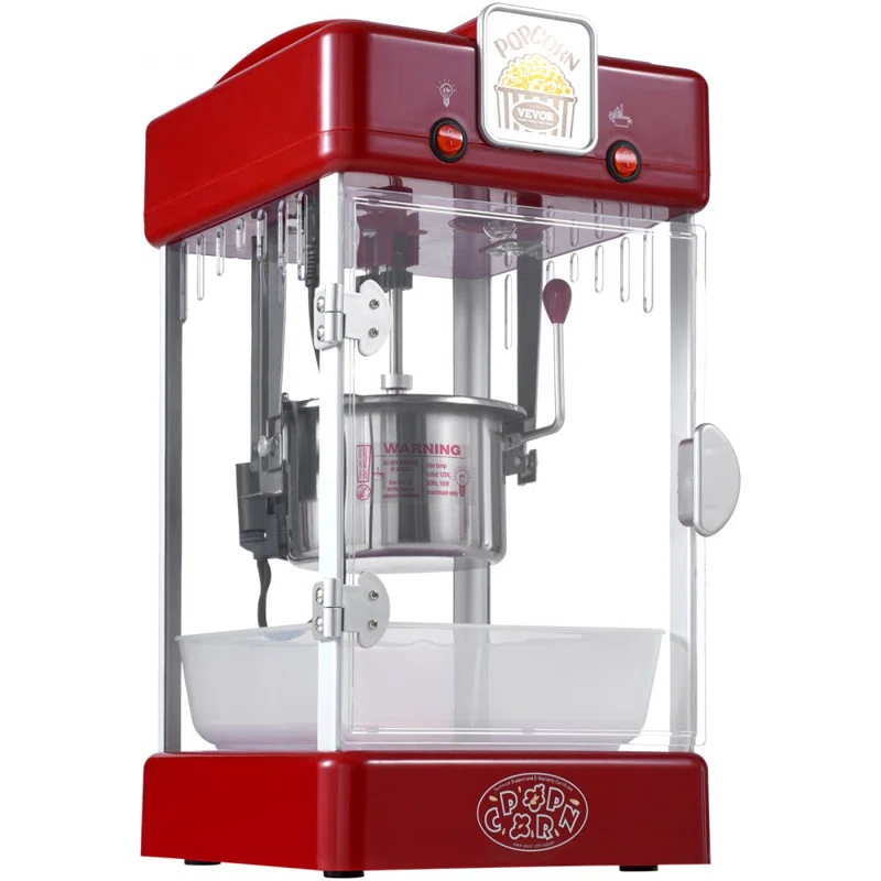 Stellweilan Tessberg Popcorn Popper Machine Tabletop Popcorn Maker 300W 2.5 Oz Red