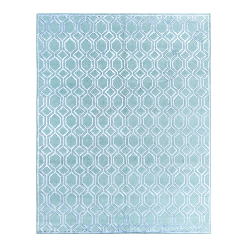 Solo Rugs One-of-a-Kind Rectangle 8'1" X 9'10" Area Rug Green/Blue