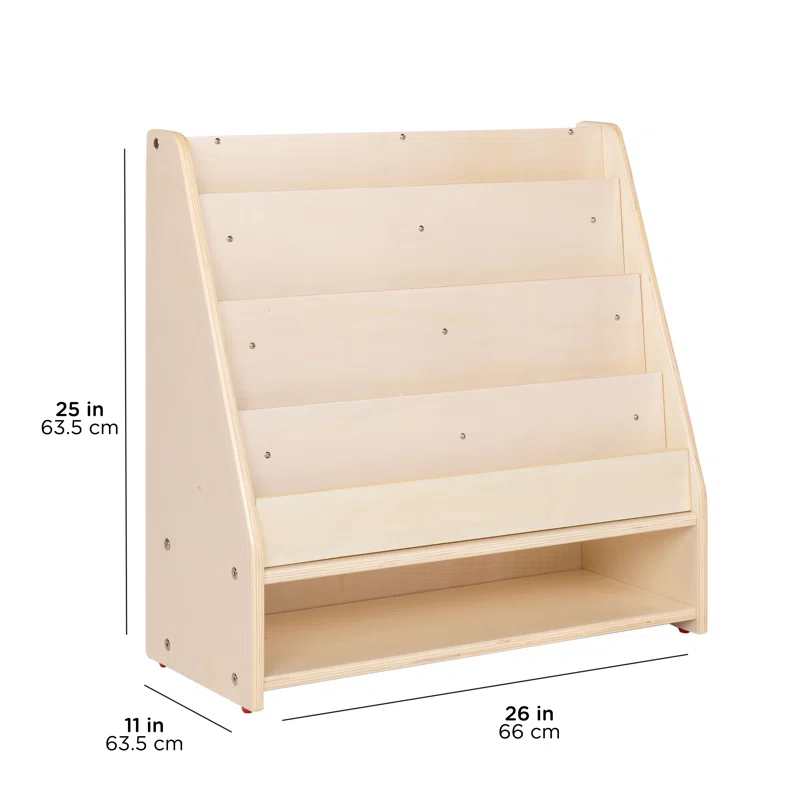 Angeles Angeles Mobile 4-Shelf Book Display with Storage - RTA