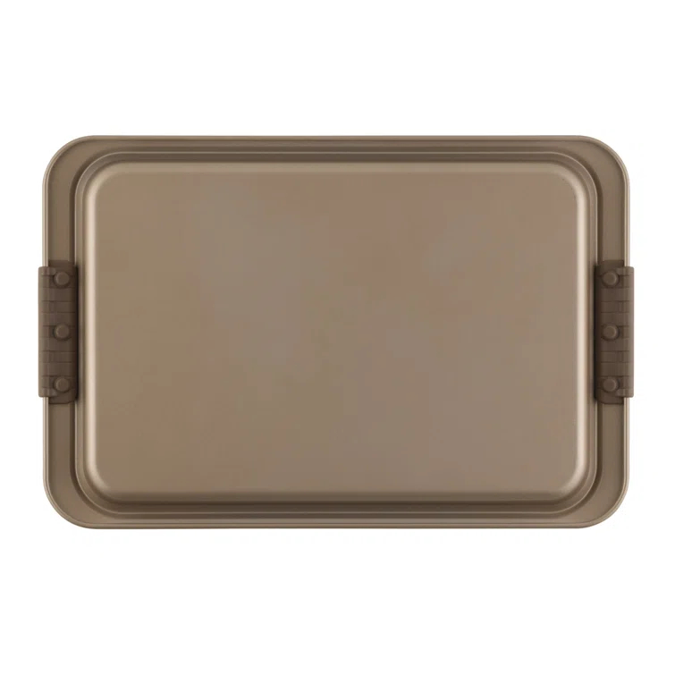 Anolon Anolon Advanced Bakeware Nonstick Cookie Sheet Pans / Baking Set, 2-Piece, Bronze with Silicone Grips