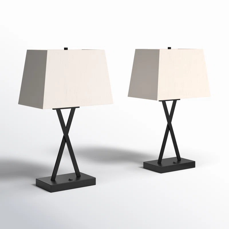 Three Posts™ Monterey Metal USB Table Lamp (Set of 2)