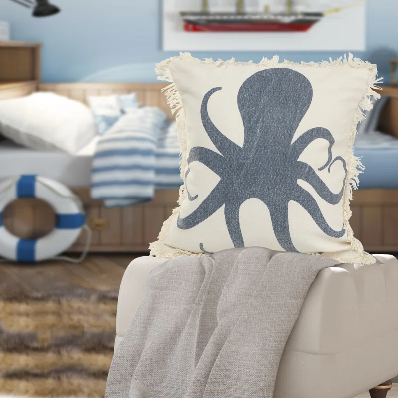 Rajani Home Kellie Fringed Reversible Throw Pillow