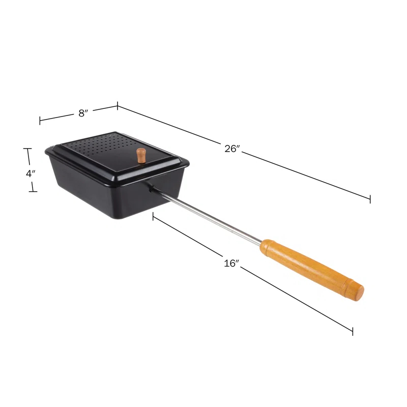 Great Northern Popcorn Campfire Popcorn Popper - Old Fashioned Popcorn Maker with Nonstick Finish and Extended Handle - Camping Gear and Campfire Cooking Equipment by Great Northern Popcorn (Black)