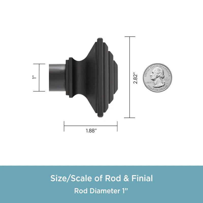Kenney Mission Black Adjustable 1" Double Curtain Rod