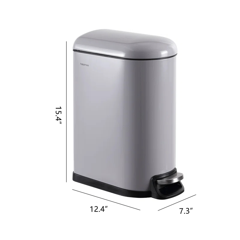 happimess Roland Steel Step On Trash Can
