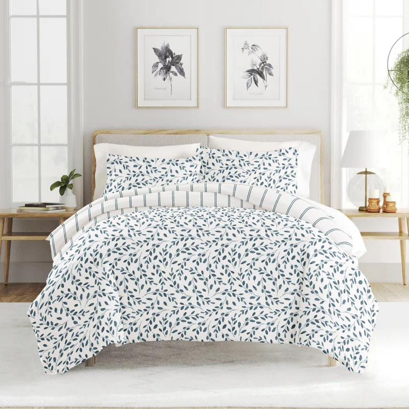 Becky Cameron Patterned Ultra Soft 3 Piece Duvet Cover Set - Serenity