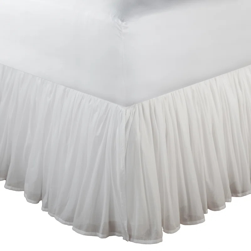 Greenland Home Fashions Cotton Voile White Bed Skirt
