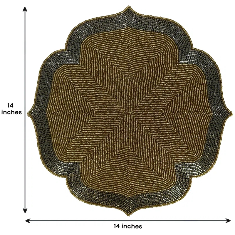 Decozen Decozen Beaded Placemats for Dining Table - Set 6-14 Inches for Kitchen Decor Scratch Heat Resistant Charger Durable Tablemats (Set of 6)