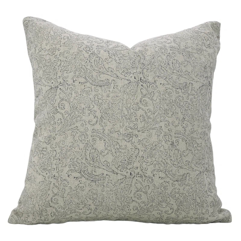 Fabdivine Fabdivine Handmad Block Print Decorative Linen Black Pillow Cover, Sudharshan Jaal