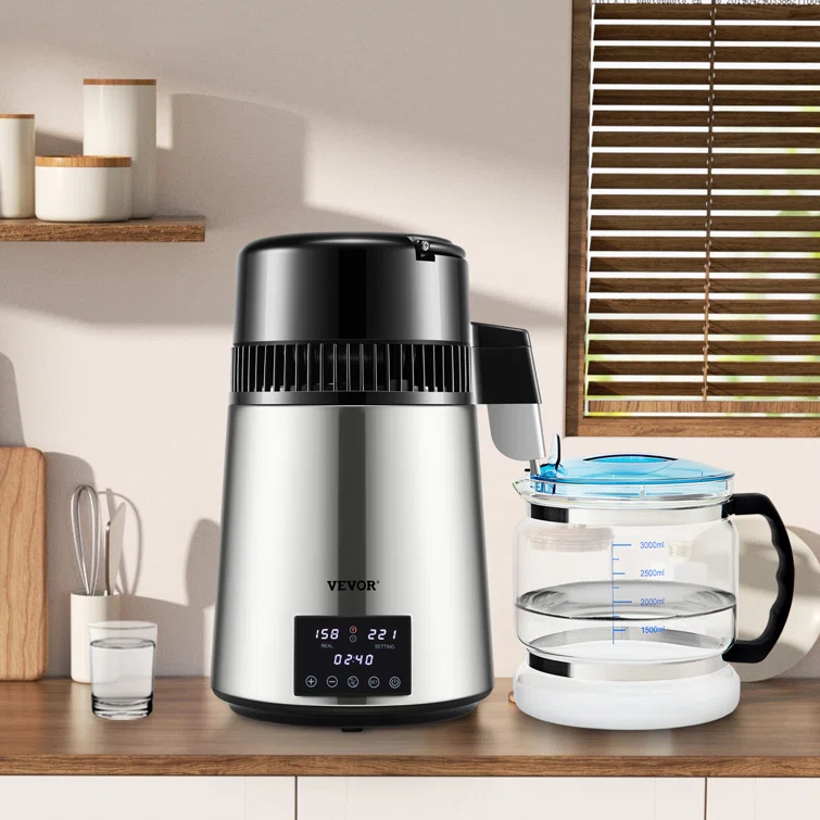 VEVOR VEVOR 1.1 Gallon Countertop Water Distiller, 0.4 Gal/H, 1750W Stainless Steel Distiller