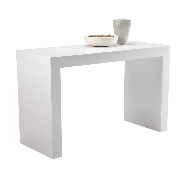 White Contemporary Solid Wood Counter Height Dining Table