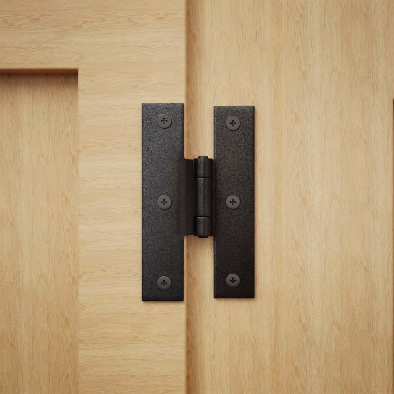 Black Wrought Iron Cabinet H Hinge 3.5" H 1/4" Offset Door Hinge