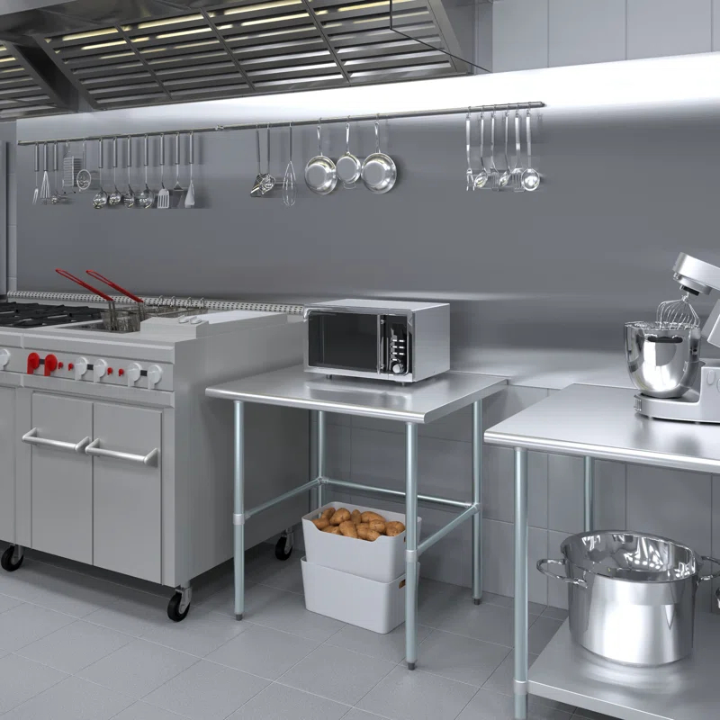 Amgood Stainless Steel Open Base Work Table