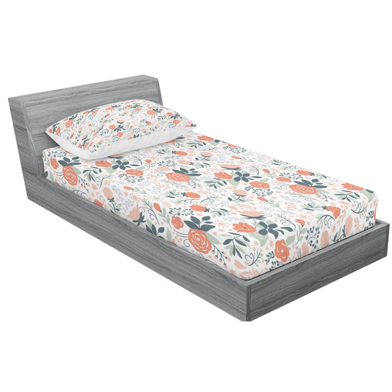 Ambesonne Microfiber Floral Sheet Set