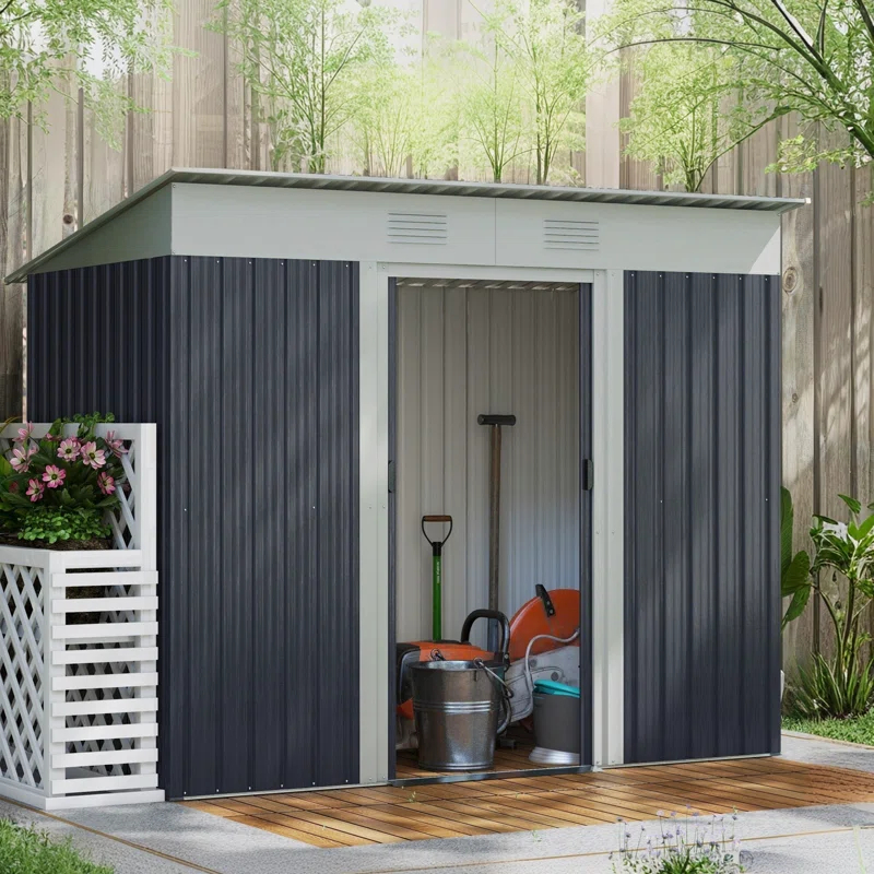 Outsunny 85.5" W x 48" D Storage Shed