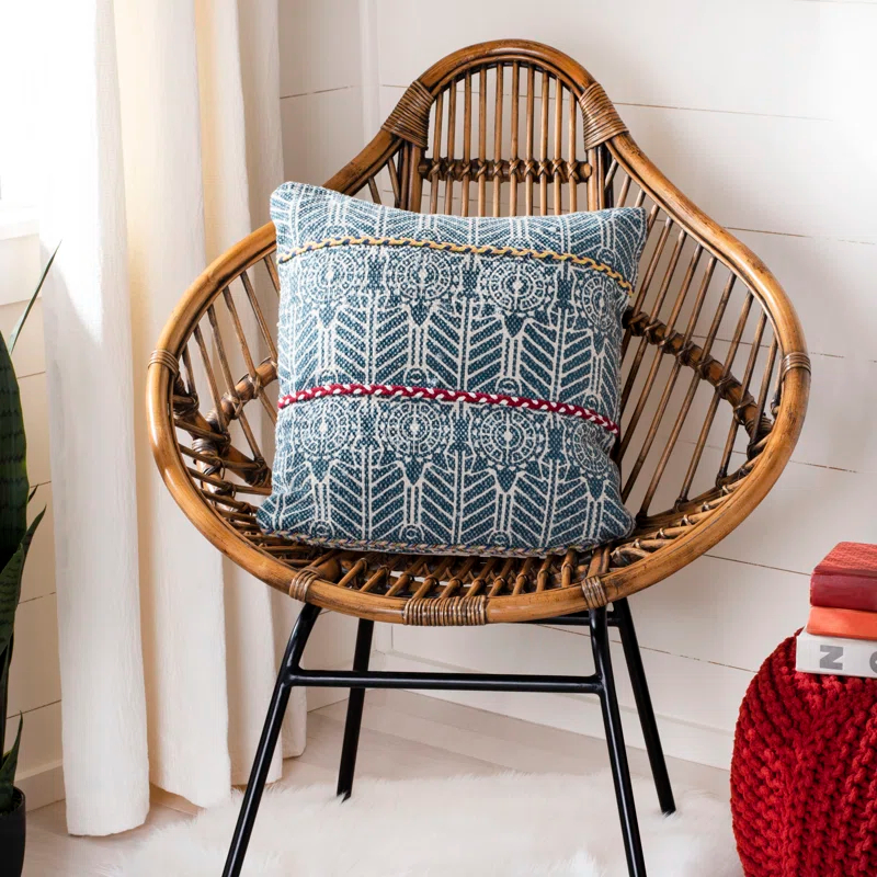 Safavieh Larren Embroidered Cotton Throw Pillow