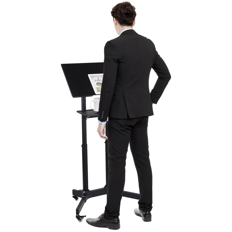 Mount-It! Mobile Standing Height Desk, Portable Podium and Rolling Presentation Lectern