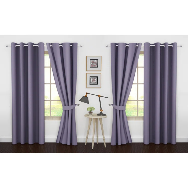 Ample Decor Single Curtain Solid Room Darkening Thermal Grommet