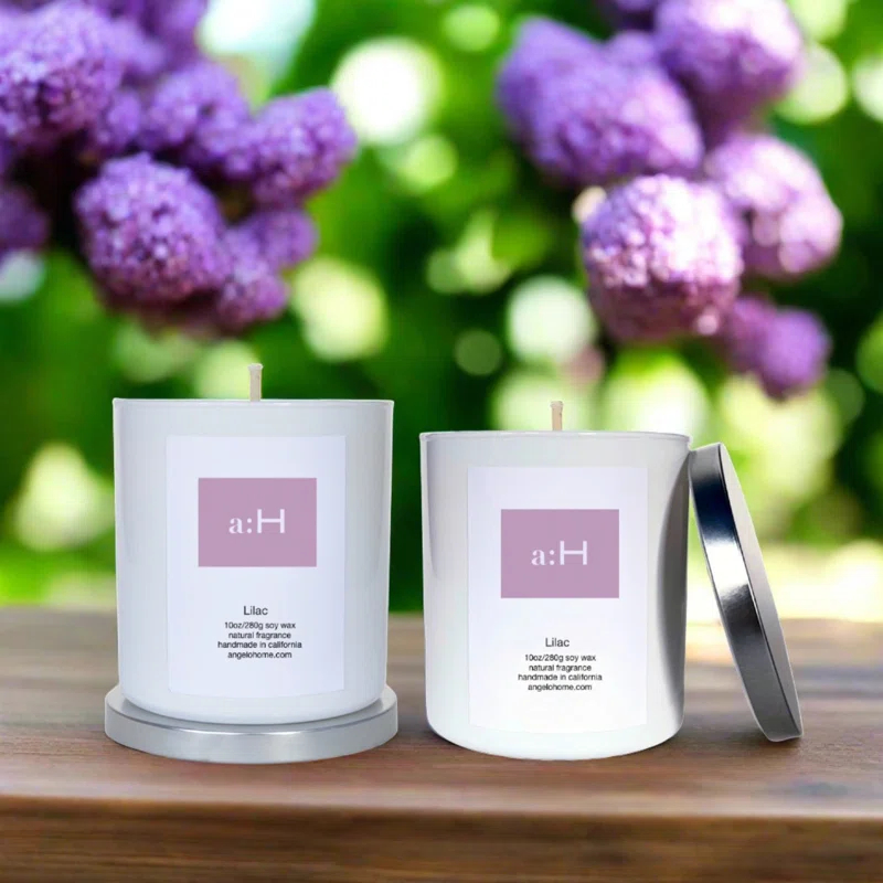 ANGELOHOME A:H Lilac Scented Tumbler Candle with Glass Holder