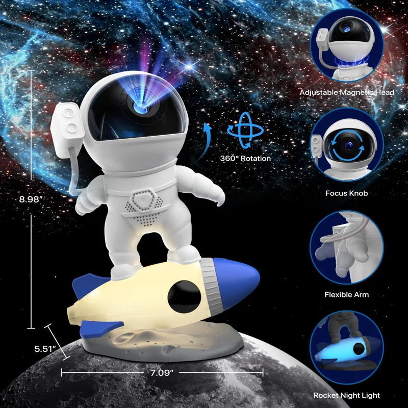 BBCPC 12-in-1 HD Astronaut Galaxy Projector for Bedroom & Home Décor
