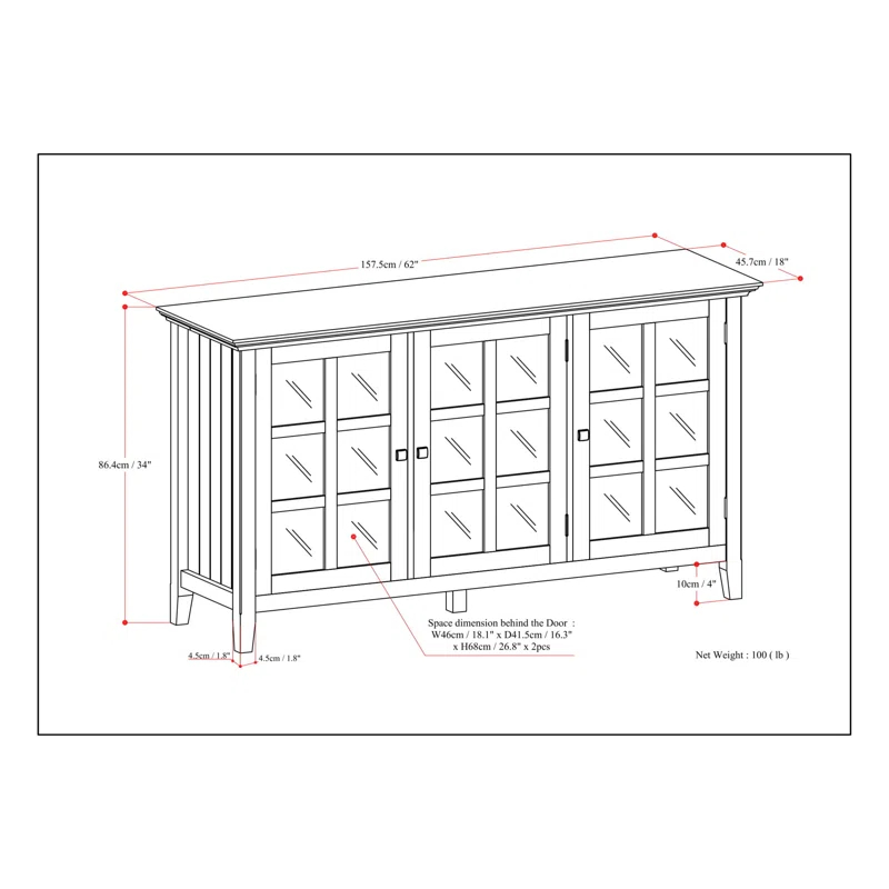 Acadian Wide Storage Cabinet