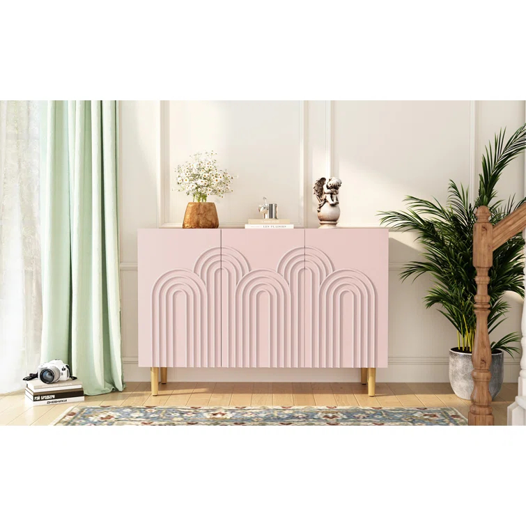 Mercer41 Sirgio 47.2'' Sideboard Buffet Cabinet with 3 Doors for Kitchen, Hallway, Living Room