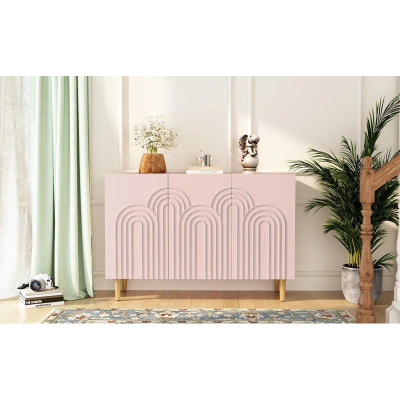 Mercer41 Sirgio 47.2'' Sideboard Buffet Cabinet with 3 Doors for Kitchen, Hallway, Living Room