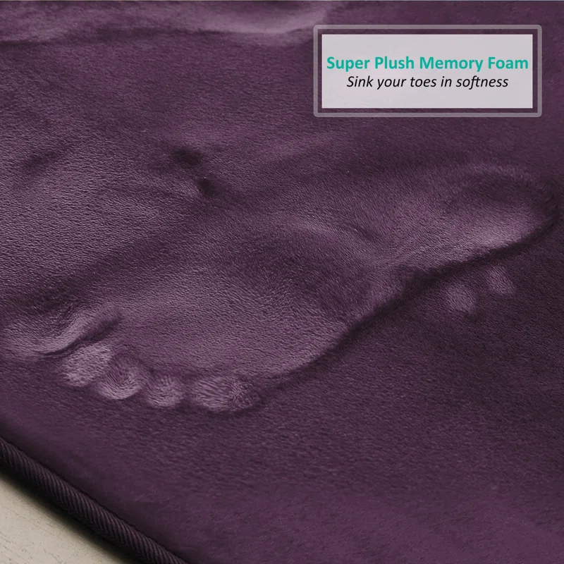 Aighan 3 Piece Ultra Soft and Absorbent Memory Foam Bath Rug Set with Non-Slip Backing