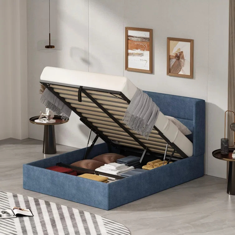 Latitude Run® Gaillarde Hydraulic Lift Up Storage Upholstered Platform Bed