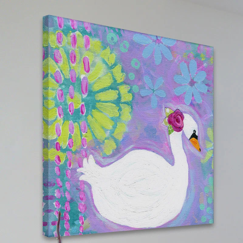 Marmont Hill 'Swan 2' by Jill Lambert Print on Wrapped Canvas