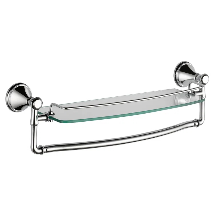 Delta Cassidy 18 in. Glass Shelf with Towel Bar