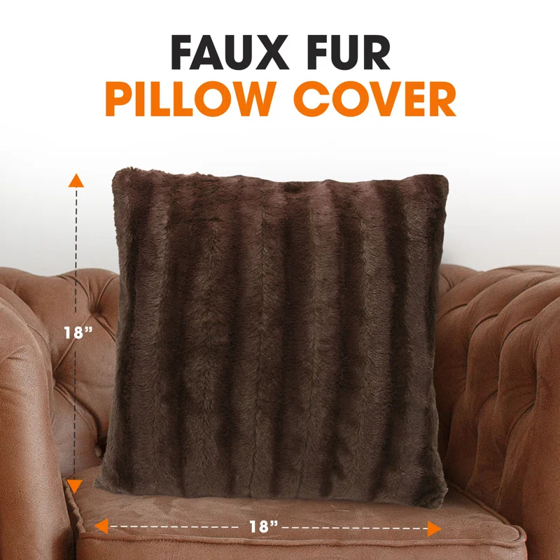 Cheer Collection Faux Fur Pillow Cover